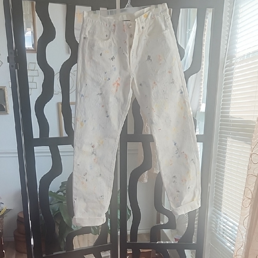 John Elliott Artistic White Straight Leg Pants